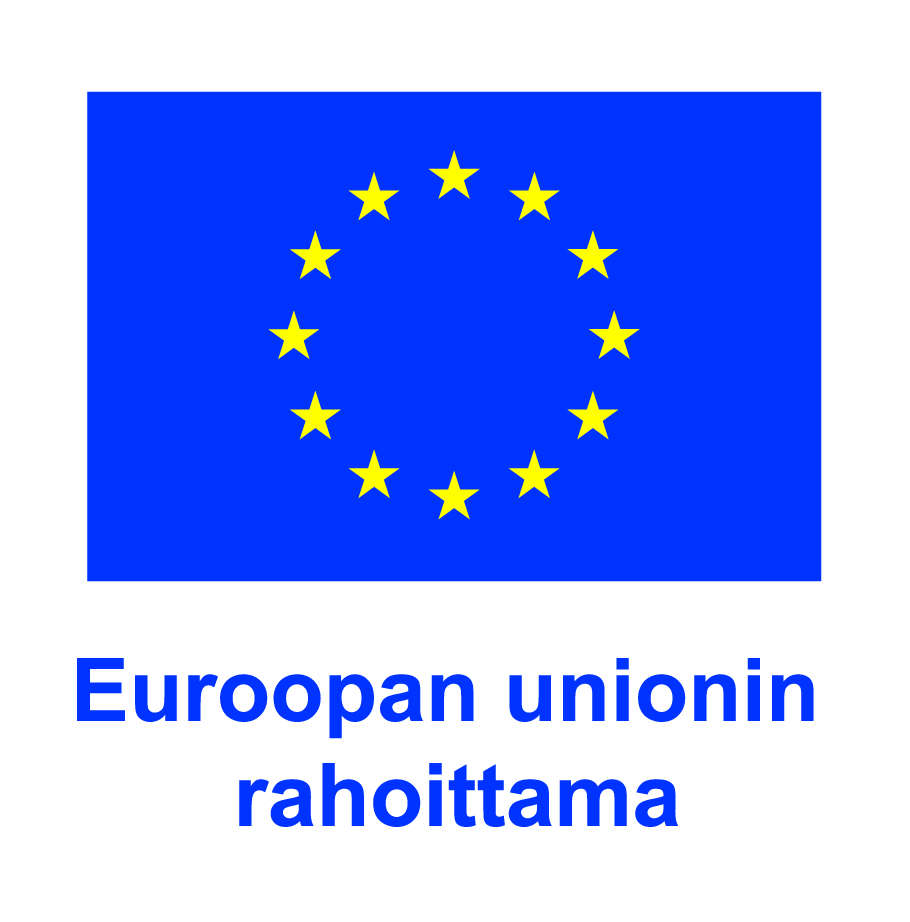 EU:n lippu, jonka alla teksti Euroopan unionin rahoittama